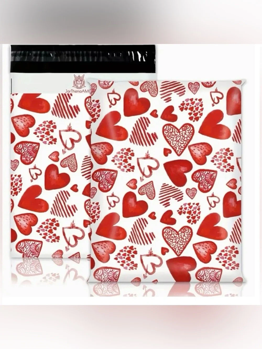 30 10” x 13” Heart Poly Mailers